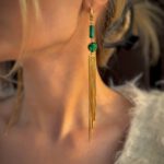 Серьги-кисти с малахитом