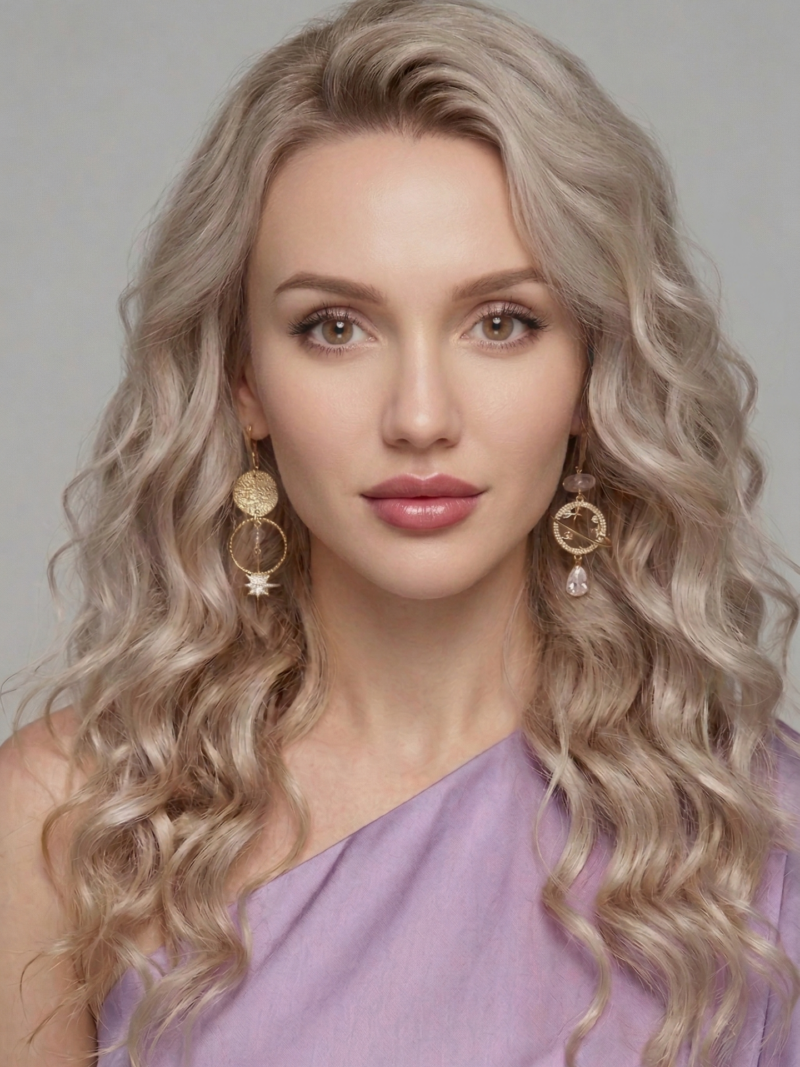 Серьги Космос с горным хрусталем